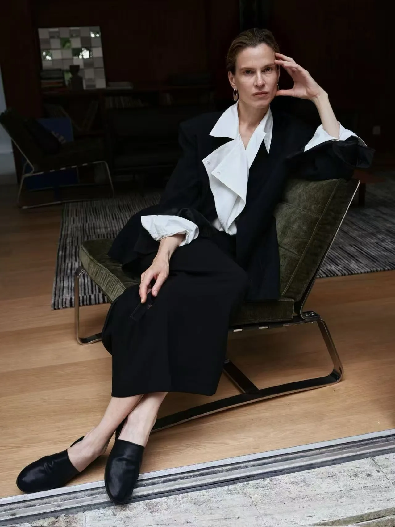 Editorial styling moment, layered composition