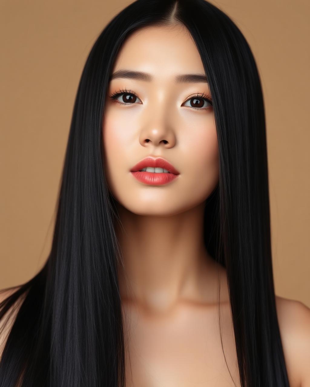 Glossy blowout hairstyling finished with infrared treatment